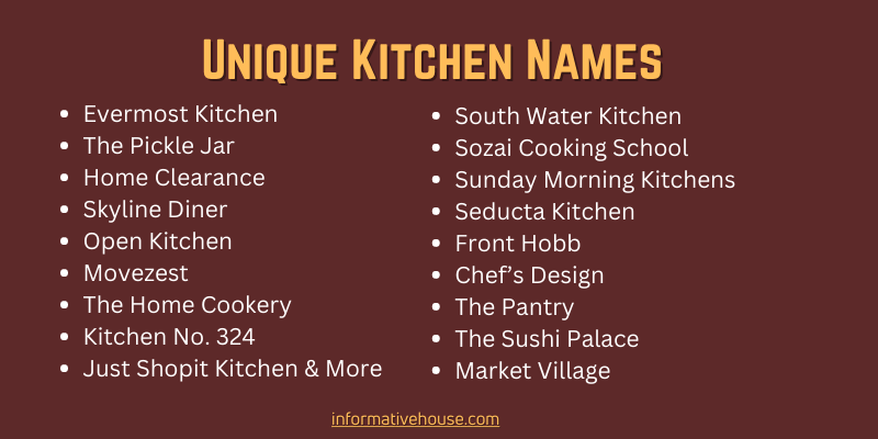 Unique Kitchen Names