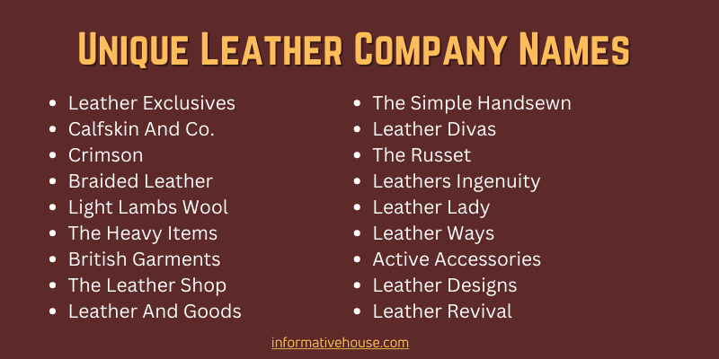 Unique Leather Company Names