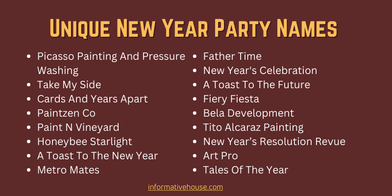 Unique New Year Party Names