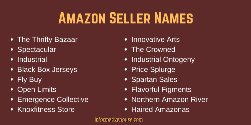 Amazon Seller Names