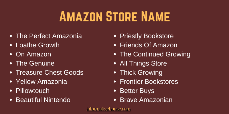 Amazon Store Name