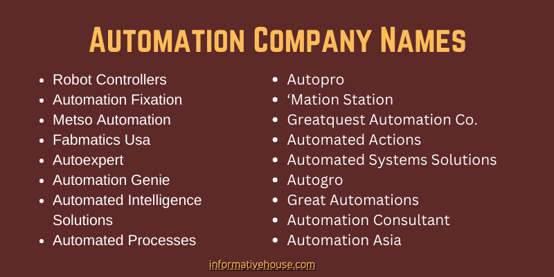 Automation Company Names