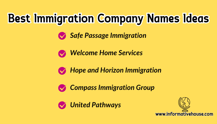 Best Immigration Company Names Ideas