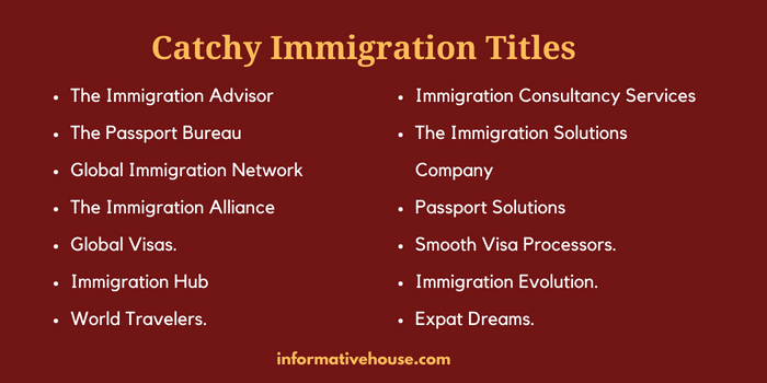 Catchy Immigration Titles