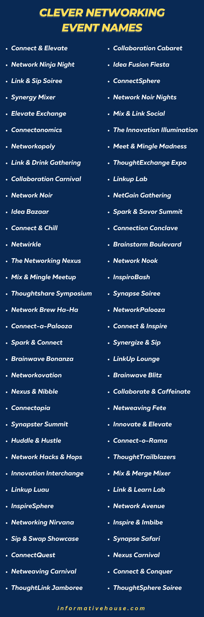 Clever Networking Event Names