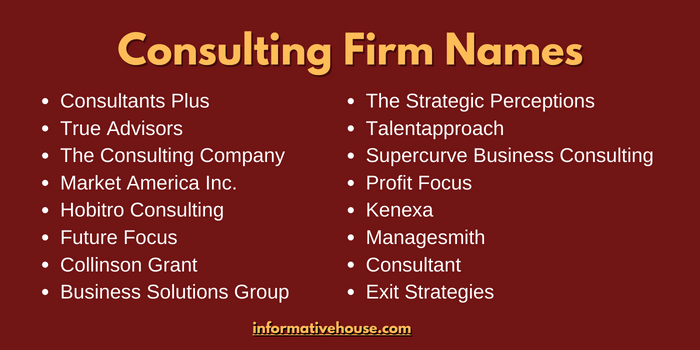 Consulting Firm Names