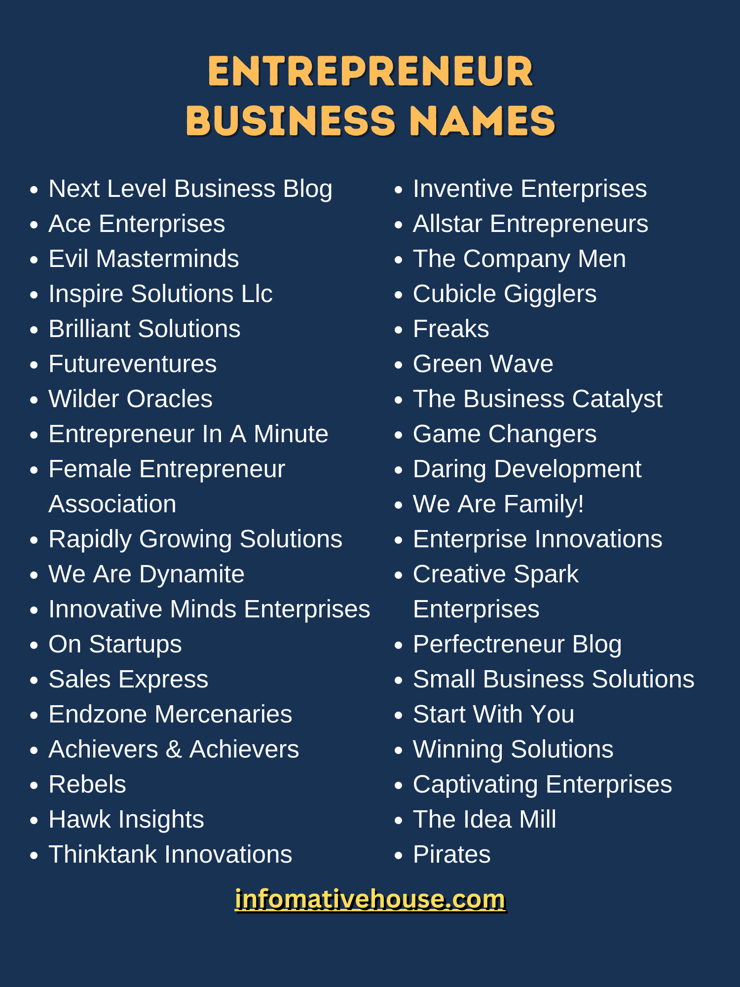 Entrepreneur Business Names