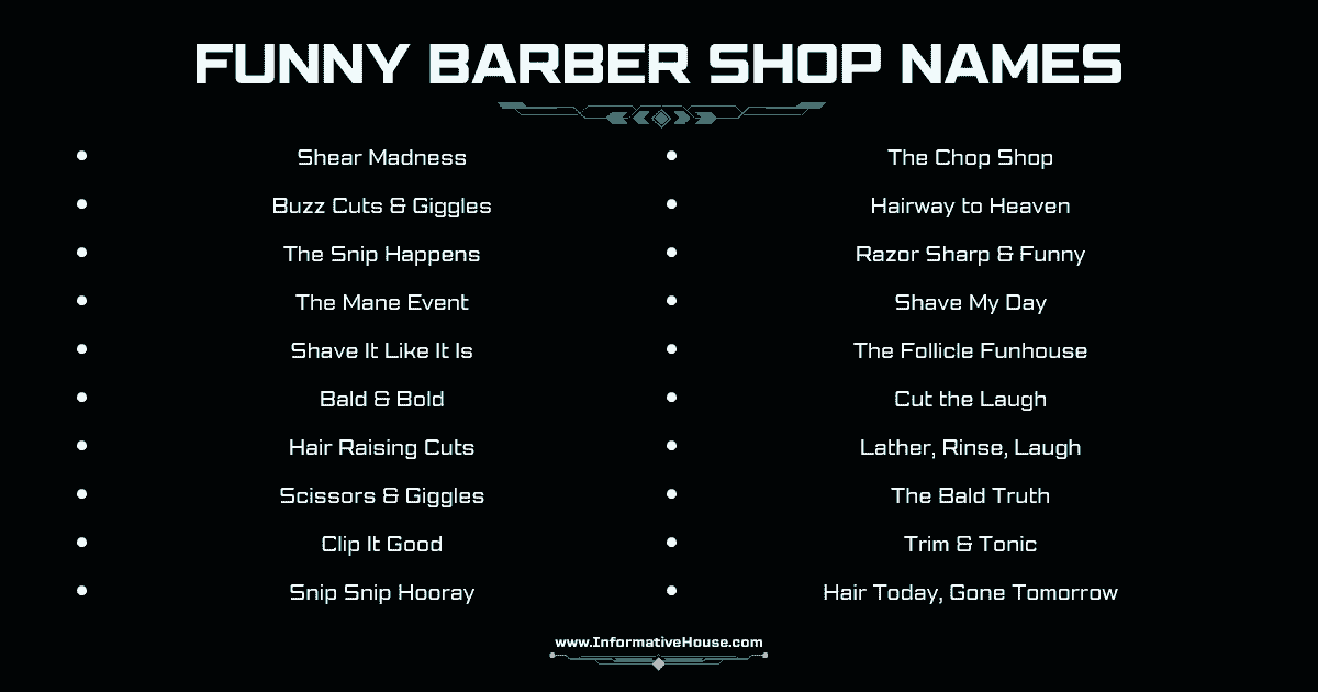 Funny Barber Shop Names