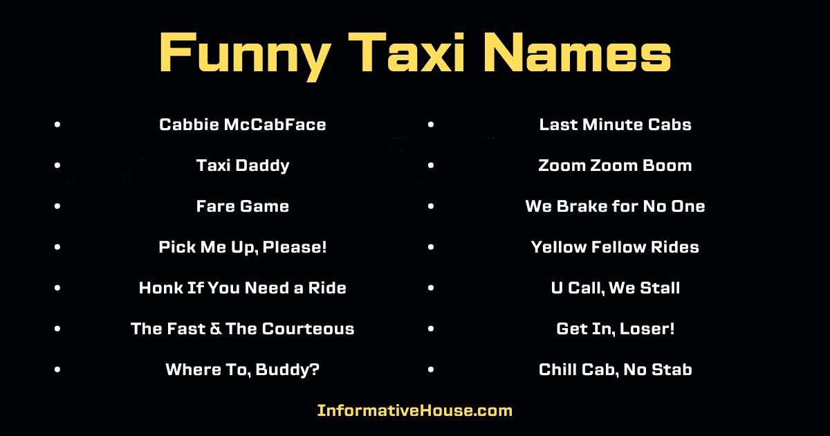 Funny Taxi Names