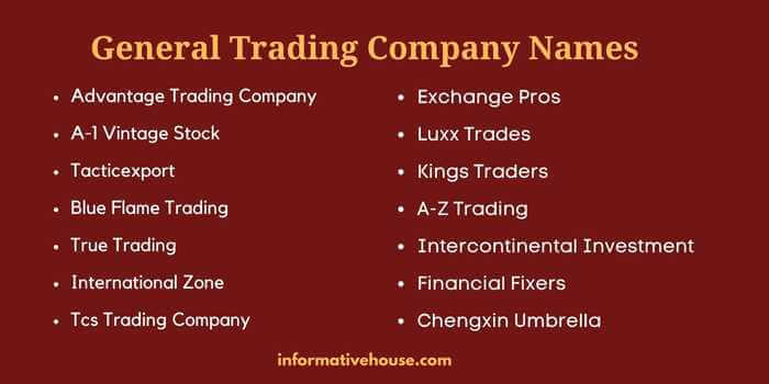 General Trading Company Names