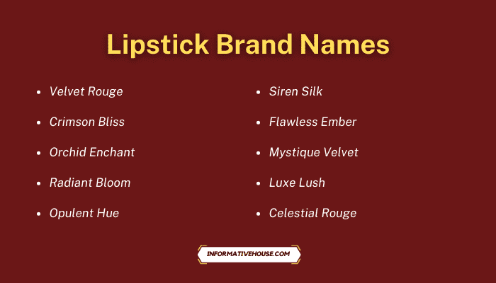 Lipstick Brand Names