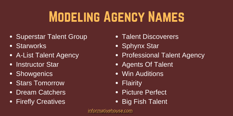 Modeling Agency Names