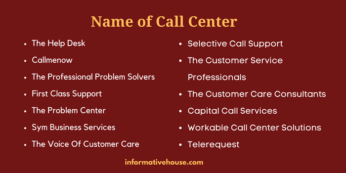 Name of Call Center