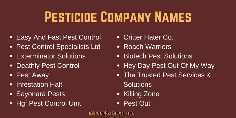 Home Pesticide Companies