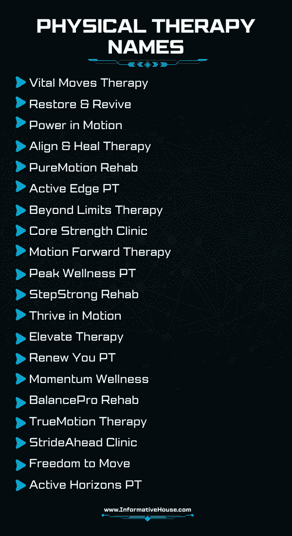 Physical Therapy Names