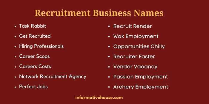 Recruitment Business Names