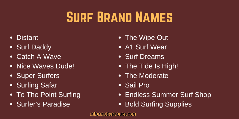 Surf Brand Names