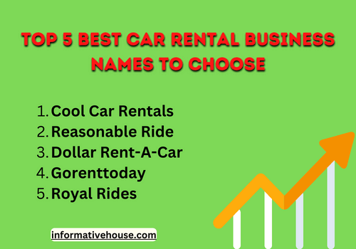 Top 5 best car rental business names to choose