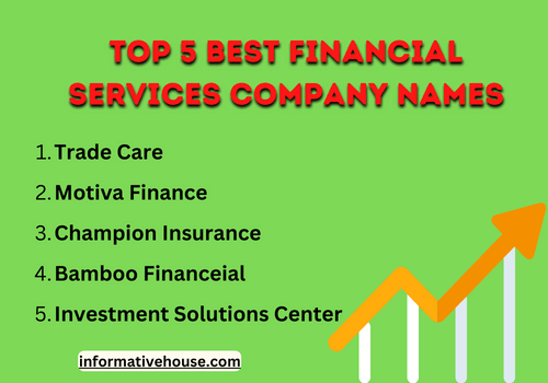 Top 5 best financial services company names