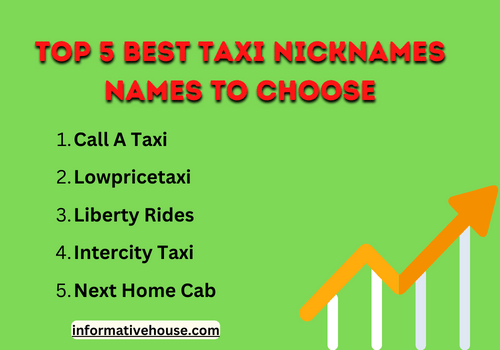 Top 5 best taxi nicknames names to choose