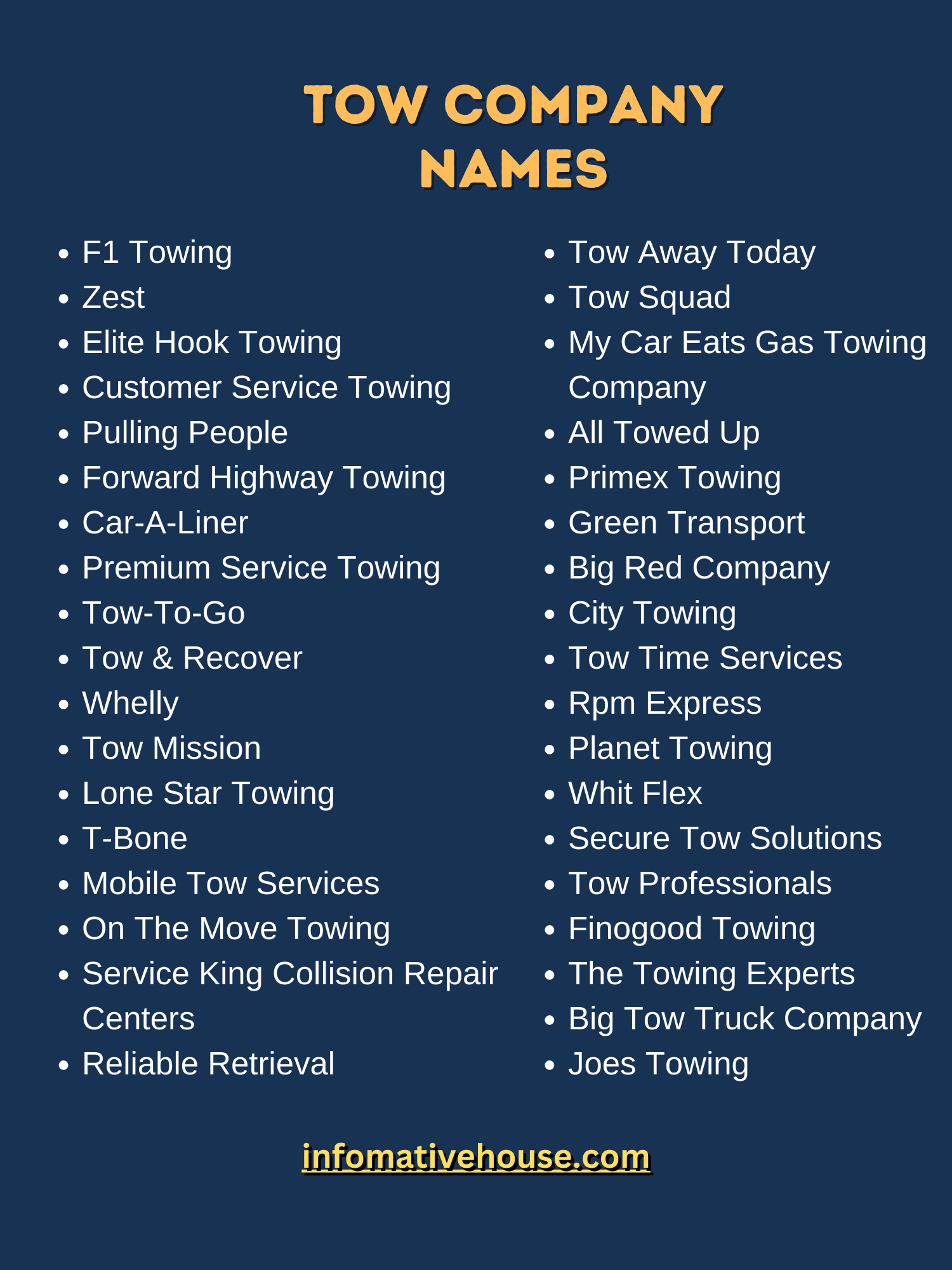 Tow Company Names