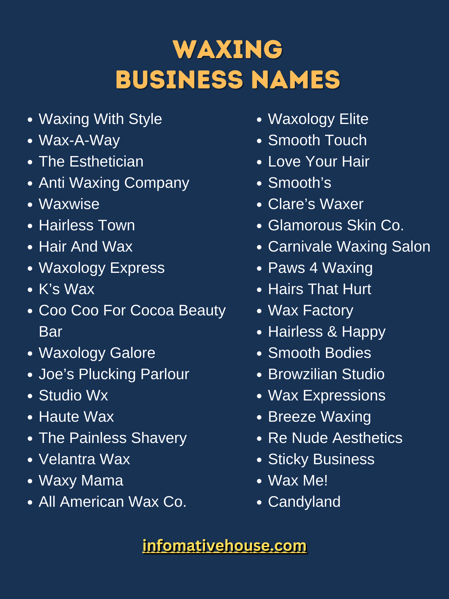 Waxing Business Names