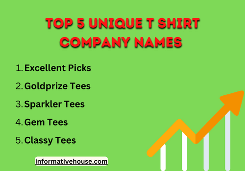 top 5 unique t shirt company names