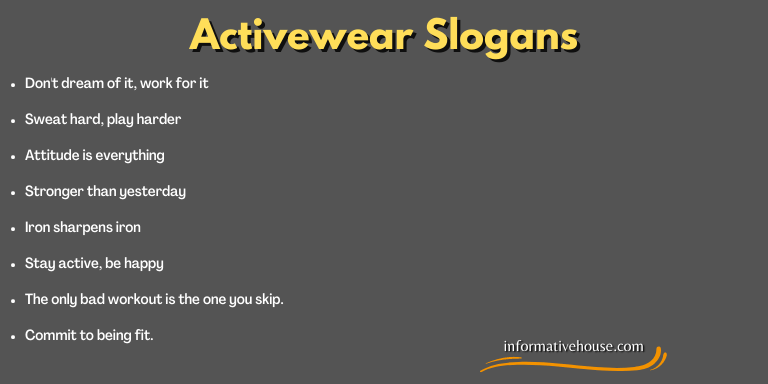 Activewear Slogans