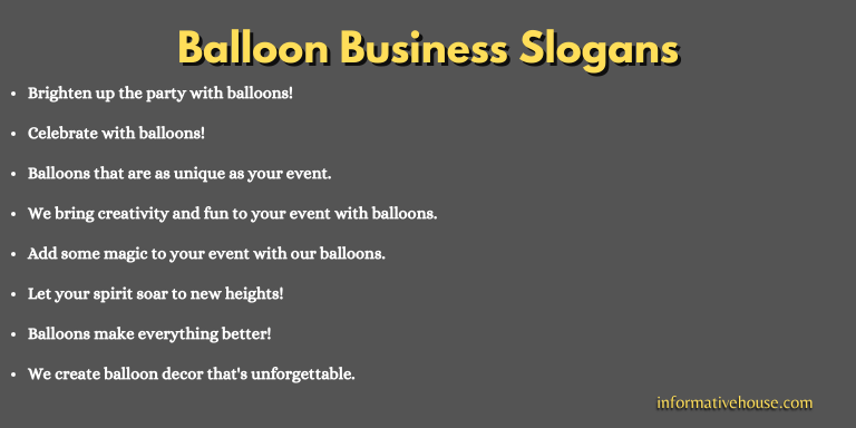 Balloon Business Slogans