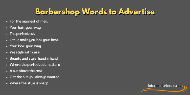 Barbershop Words to Advertise