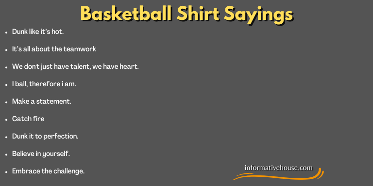 Basketball Shirt Sayings