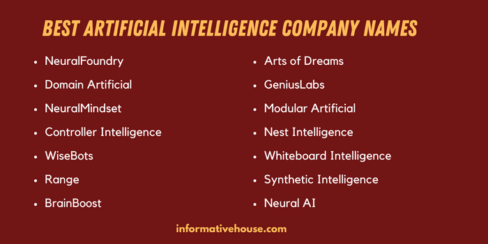 Best Artificial Intelligence Company Names