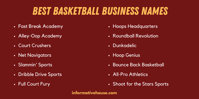 Best Basketball Business Names