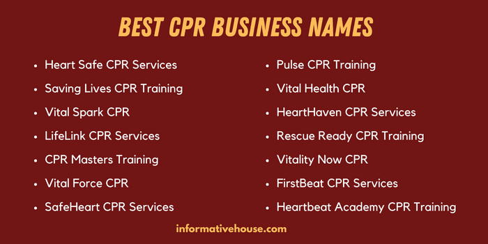 Best CPR Business Names