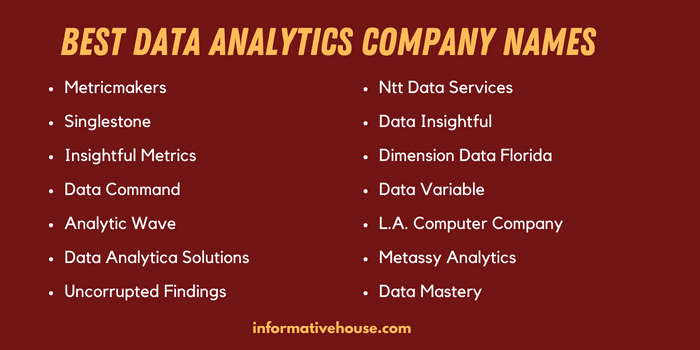 Best Data Analytics Company Names