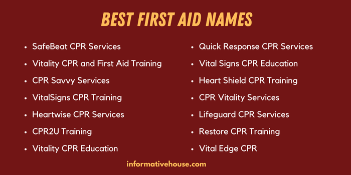 Best First Aid Names