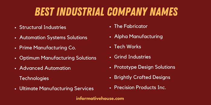 Best Industrial Company Names