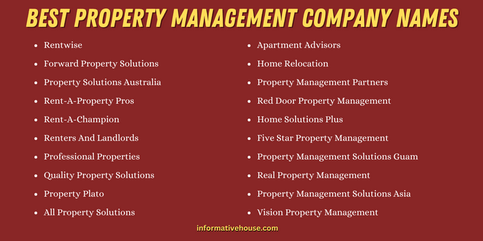 Best Property Management Company Names