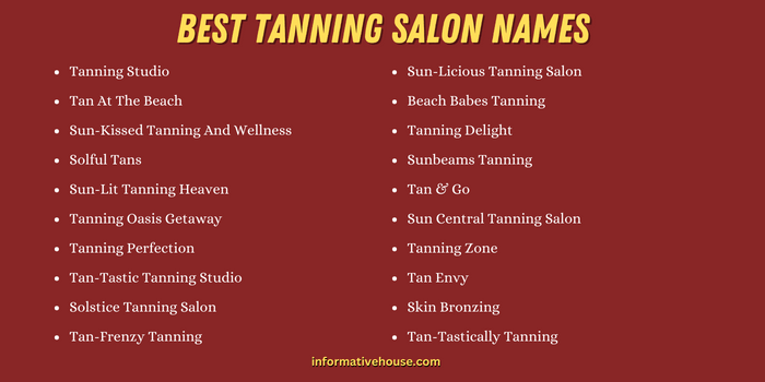 Best Tanning Salon Names