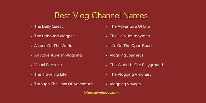 Best Vlog Channel Names