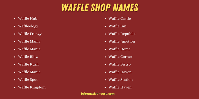 Best Waffle Shop Names