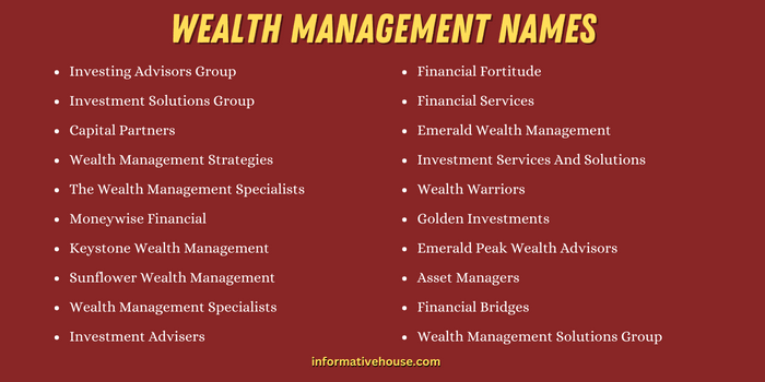 Best Wealth Management Names