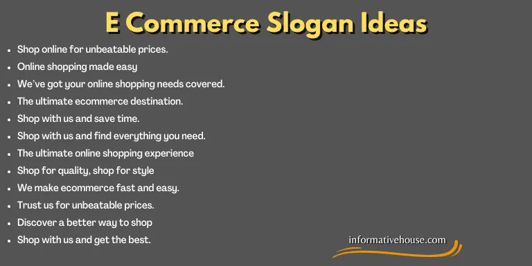 E Commerce Slogan Ideas