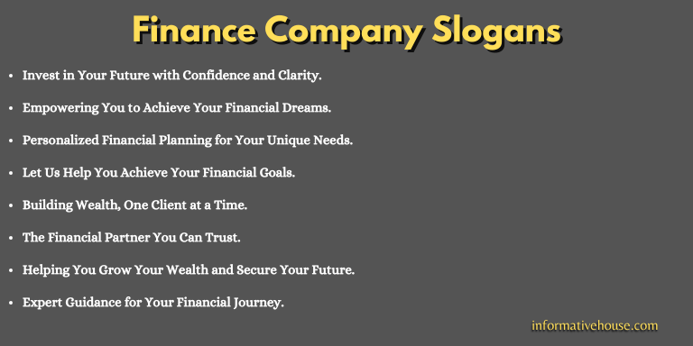 Finance Company Slogans