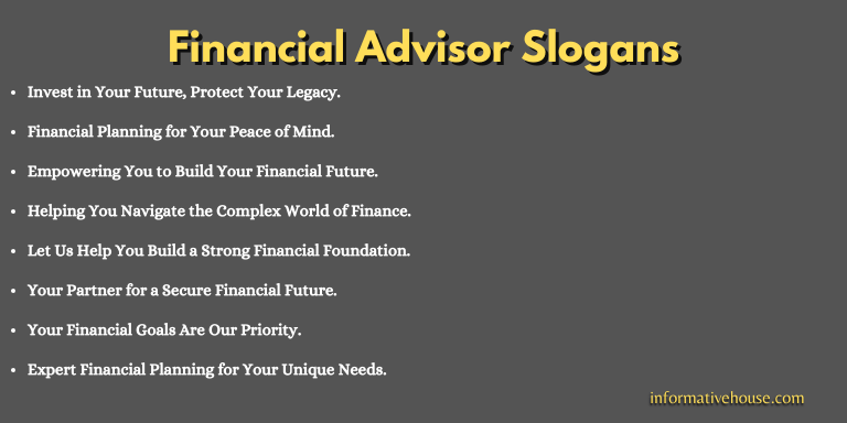 Financial Advisor Slogans