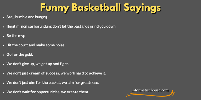 Funny Basketball Sayings