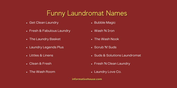 Funny Laundromat Names Ideas