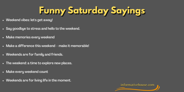 Funny Saturday Sayings