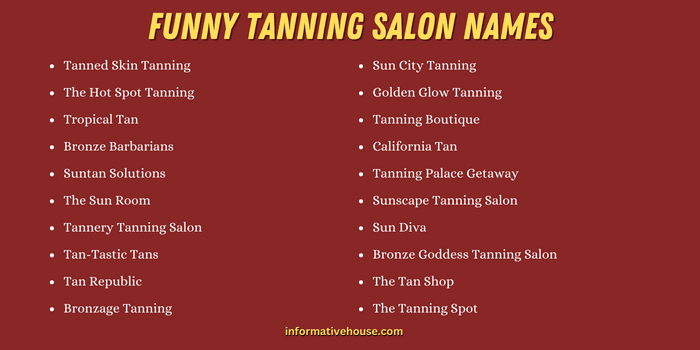 Funny Tanning Salon Names