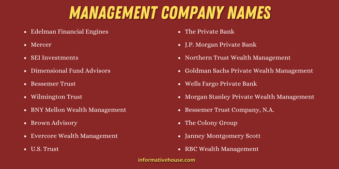 Management Company Names